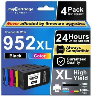 952XL Ink Cartridges Combo Pack Replacement for HP 952XL Ink Cartridges for HP Printer OfficeJet Pro 8710 7740 8720 8210 8715 8740 8725, High-Capacity 4-Pack (BCMY) 952XL Ink Cartridges Combo Pack Replacement for HP 952XL Ink Cartridges for HP Printer OfficeJet Pro 8710 7740 8720 8210 8715 8740 8725, High-Capacity 4-Pack (BCMY)