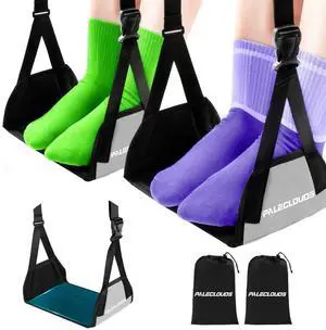 Foot Hammock for Plane Travel, No Collapse Thickened Bamboo Airplane Foot Rest for Long Flight, Desk Foot Hammock with Extended Adjustment Strap to Relax Your Feet, Foot Sling Travel Essentials Foot Hammock for Plane Travel, No Collapse Thickened Bamboo Airplane Foot Rest for Long Flight, Desk Foot Hammock with Extended Adjustment Strap to Relax Your Feet, Foot Sling Travel Essentials