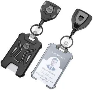 2 Pack Heavy Duty Badge Holder, Vertical ID Card Holder for Credit Cards, Clear ID Window, All PC Polycarbonate Plastic Housing, 5 Cards Capacity, Built-in Elastic Clip, Black 2 Pack Heavy Duty Badge Holder, Vertical ID Card Holder for Credit Cards, Clear ID Window, All PC Polycarbonate Plastic Housing, 5 Cards Capacity, Built-in Elastic Clip, Black