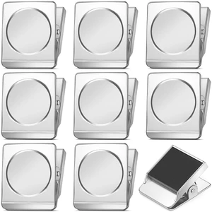 Silver Magnetic Clips, 8 Pack Magnet Clips Heavy Duty for Kitchen Magnetic Paper Clips, 2.2 Inch Design, Organization Kitchen Accessories, Office, Classroom, Decoration Gifts, Photo Frames Silver Magnetic Clips, 8 Pack Magnet Clips Heavy Duty for Kitchen Magnetic Paper Clips, 2.2 Inch Design, Organization Kitchen Accessories, Office, Classroom, Decoration Gifts, Photo Frames