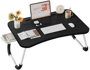Lap Desk Bed Trays for Eating and Laptops Breakfast in Bed Tray for Sofa/Couch/Study/Reading/Writing with Cup Holder/Drawer On Low Sitting Floor Large Portable Foldable (Black) Lap Desk Bed Trays for Eating and Laptops Breakfast in Bed Tray for Sofa/Couch/Study/Reading/Writing with Cup Holder/Drawer On Low Sitting Floor Large Portable Foldable (Black)