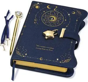 Diary with Lock and Keys for Girls Gift Ideas, 360 Pages Journal Elegant Gift Box for Teen Girls, B6 Kraft Pages Refillable Notebook with Pen and Bookmark for Writing, Astro Blue Diary with Lock and Keys for Girls Gift Ideas, 360 Pages Journal Elegant Gift Box for Teen Girls, B6 Kraft Pages Refillable Notebook with Pen and Bookmark for Writing, Astro Blue