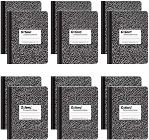 Composition Notebooks, School Supplies, Notebooks for School, College Ruled Paper, 9-3/4 x 7-1/2 Inches, School Comp Book, Black Marble Covers, 100 Lined Sheets, 12 per Pack (63796) Composition Notebooks, School Supplies, Notebooks for School, College Ruled Paper, 9-3/4 x 7-1/2 Inches, School Comp Book, Black Marble Covers, 100 Lined Sheets, 12 per Pack (63796)