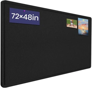 Large Bulletin Board 72" x 48" Felt Cork Board - Decor Pin Board, Black Cork Board Alternative for Wall, Foldable Self-Adhesive Vision Board Prayer Board with Pushpins for Home Office Classroom Large Bulletin Board 72" x 48" Felt Cork Board - Decor Pin Board, Black Cork Board Alternative for Wall, Foldable Self-Adhesive Vision Board Prayer Board with Pushpins for Home Office Classroom