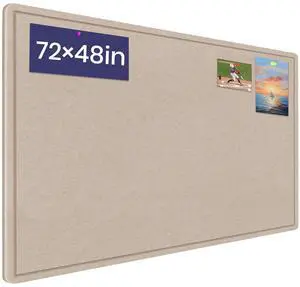 Large Bulletin Board 72" x 48" Felt Cork Board,Decor Pin Board, Beige Brown Cork Board Alternative for Wall, Foldable Self-Adhesive Vision Board Prayer Board with Pushpins for Home Office Classroom Large Bulletin Board 72" x 48" Felt Cork Board,Decor Pin Board, Beige Brown Cork Board Alternative for Wall, Foldable Self-Adhesive Vision Board Prayer Board with Pushpins for Home Office Classroom