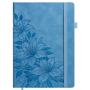 Lined Journal Notebook Hardcover Leather Bound 200 Pages A4 Blue Cute Diary College Ruled 8.5x11" Journaling Notebooks for Women, Floral Aesthetic Journals for Writing, Small Travel Daily Note Book Lined Journal Notebook Hardcover Leather Bound 200 Pages A4 Blue Cute Diary College Ruled 8.5x11" Journaling Notebooks for Women, Floral Aesthetic Journals for Writing, Small Travel Daily Note Book