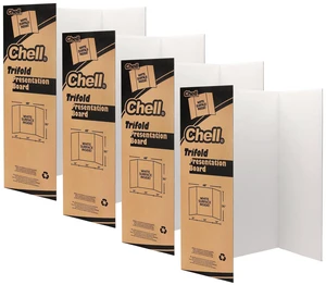36x48 Large Size Corrugated Trifold Poster Boards, White, 4 Pack Made of Thickened Corrugated Cardboard, Portable, Lightweight 36x48 Large Size Corrugated Trifold Poster Boards, White, 4 Pack Made of Thickened Corrugated Cardboard, Portable, Lightweight