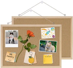 Cork Board for Office with Pin Oak Wood Boards 2 Pack,17"X12" Bulletin Board Hanging Corkboards for Office Home School Message Board or Vision Board Decoration Cork Board for Office with Pin Oak Wood Boards 2 Pack,17"X12" Bulletin Board Hanging Corkboards for Office Home School Message Board or Vision Board Decoration