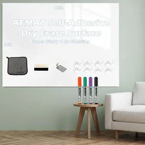 White Board Dry Erase Paper, 48" x 36" Whiteboard Wallpaper, with 4 Markers, Stain-Proof & Super Sticky, No Ghost, 4' x 3' Peel and Stick Dry Erase Board Paper Roll for Wall/Home/Office,WS23E White Board Dry Erase Paper, 48" x 36" Whiteboard Wallpaper, with 4 Markers, Stain-Proof & Super Sticky, No Ghost, 4' x 3' Peel and Stick Dry Erase Board Paper Roll for Wall/Home/Office,WS23E