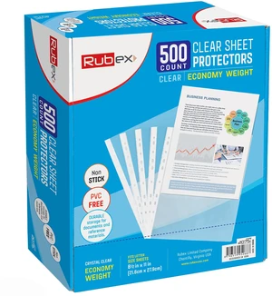 Sheet Protectors, Clear Plastic Sleeves, 9.25 x 11.25 in, 500 Sheets Sheet Protectors, Clear Plastic Sleeves, 9.25 x 11.25 in, 500 Sheets