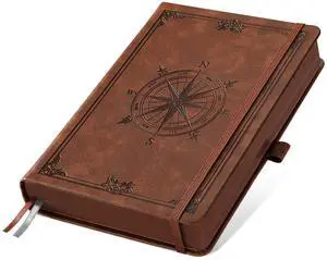 Thick Lined Notebook, 320 Numbered Pages, A5 (5.75'' X 8.38'') College Ruled Journal, Vintage Leather Hardcover, 100gsm Paper, for Men Women Work Office School (Brown) Thick Lined Notebook, 320 Numbered Pages, A5 (5.75'' X 8.38'') College Ruled Journal, Vintage Leather Hardcover, 100gsm Paper, for Men Women Work Office School (Brown)
