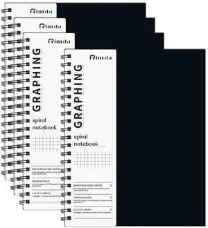 Graph Paper Notebook Spiral Notebook 8.5" x 11"-4 Pack Grid Paper Notebook Graph notebook Engineering notebook 120 Pages 100 GSM Thick Graphing Paper Notebook Hardcover Journal for School Graph Paper Notebook Spiral Notebook 8.5" x 11"-4 Pack Grid Paper Notebook Graph notebook Engineering notebook 120 Pages 100 GSM Thick Graphing Paper Notebook Hardcover Journal for School