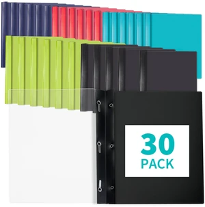 Heavy-Duty Report Covers with 3 Prongs, 100-Sheet Capacity, Assorted,30Pack Plastic Report Folders with Back Covers, 3-Prong Metal Fasteners, 8.5 x 11 Inch Letter Size, for Professional Presentations Heavy-Duty Report Covers with 3 Prongs, 100-Sheet Capacity, Assorted,30Pack Plastic Report Folders with Back Covers, 3-Prong Metal Fasteners, 8.5 x 11 Inch Letter Size, for Professional Presentations