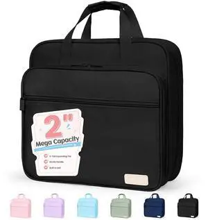 Zipper Binder Bag, 2 Inch 3 Ring O-Ring Binder, 5-Tab Dividers Folder Expanding File Folder, Paper Organizer Holds 900 Sheets, Binder Storage with Handle, School Classroom Office Supplies, Black Zipper Binder Bag, 2 Inch 3 Ring O-Ring Binder, 5-Tab Dividers Folder Expanding File Folder, Paper Organizer Holds 900 Sheets, Binder Storage with Handle, School Classroom Office Supplies, Black