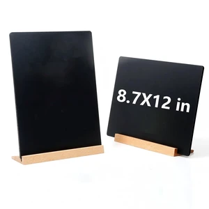 2 Pack 8.6x11.7 in Small Chalkboard Signs with Wood Base for Tabletop Decor Double Sided Mini Chalkboard for Restaurant Food Menu, Message Board, Wedding Party 2 Pack 8.6x11.7 in Small Chalkboard Signs with Wood Base for Tabletop Decor Double Sided Mini Chalkboard for Restaurant Food Menu, Message Board, Wedding Party
