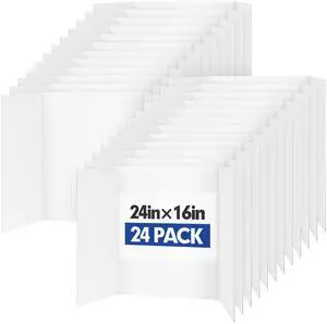Trifold Poster Board,24 Pack 24" x 16" White Corrugated Poster Boards Display Board,Perfect for School Projects, Science Fairs, Event Displays, and Business Presentations Trifold Poster Board,24 Pack 24" x 16" White Corrugated Poster Boards Display Board,Perfect for School Projects, Science Fairs, Event Displays, and Business Presentations