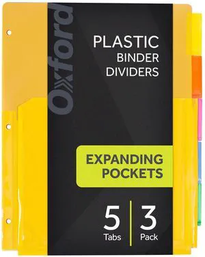 Binder Dividers with Pockets, 3 Pack, 8 Multicolor Tabs with Inserts, Pockets Expand 1/4", Flexible Lightweight Plastic Dividers for 3 Ring Binders Binder Dividers with Pockets, 3 Pack, 8 Multicolor Tabs with Inserts, Pockets Expand 1/4", Flexible Lightweight Plastic Dividers for 3 Ring Binders
