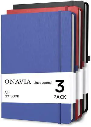 A4 Lined Journal Notebooks 3 Pack, 8.5 x 11 College Ruled Journal Notebooks, 160 Pages, Lined Notebooks for Thick Paper, Large Notebook, Black, Red, Blue A4 Lined Journal Notebooks 3 Pack, 8.5 x 11 College Ruled Journal Notebooks, 160 Pages, Lined Notebooks for Thick Paper, Large Notebook, Black, Red, Blue
