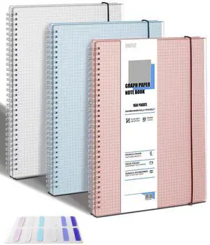 3 Pack Graph Spiral Notebook, Hardcover Notebooks for Work A4 Graph 5.9 x 8.3 IN Notebooks College Ruled for Note Taking, School and Journal with 80 Sheets/160 Pages 110 GSM Thick Papers 3 Pack Graph Spiral Notebook, Hardcover Notebooks for Work A4 Graph 5.9 x 8.3 IN Notebooks College Ruled for Note Taking, School and Journal with 80 Sheets/160 Pages 110 GSM Thick Papers