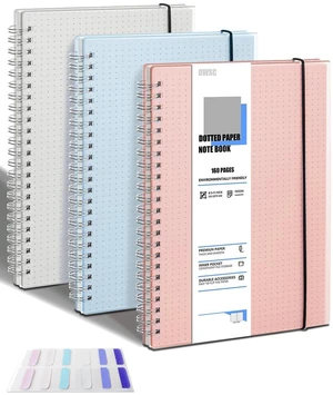 3 Pack Dotted Spiral Notebook, Hardcover Notebooks for Work A4 Dot 5.9 x 8.3 IN Notebooks College Ruled for Note Taking, School and Journal with 80 Sheets/160 Pages 110 GSM Thick Papers 3 Pack Dotted Spiral Notebook, Hardcover Notebooks for Work A4 Dot 5.9 x 8.3 IN Notebooks College Ruled for Note Taking, School and Journal with 80 Sheets/160 Pages 110 GSM Thick Papers