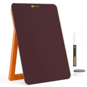Desk Glass Dry Erase Board with Reversible Wood Stand 9.5"x6.7" Solid Beech Wood & Tempered Glass, Desktop Dry Erase Board, Small White Board, For Home & Office Desk Glass Dry Erase Board with Reversible Wood Stand 9.5"x6.7" Solid Beech Wood & Tempered Glass, Desktop Dry Erase Board, Small White Board, For Home & Office