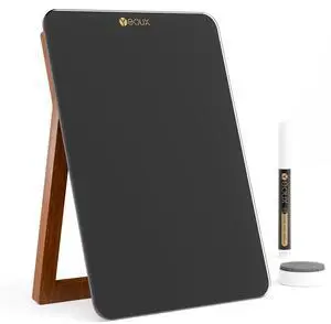 Desktop Black Glass Dry Erase Whiteboard with Reversible Wood Stand, Small Portable White Board Easel for Desk, Reusable Desk Notepad 9.5"x6.7" for Office, Home, School, Marker&Eraser Included Desktop Black Glass Dry Erase Whiteboard with Reversible Wood Stand, Small Portable White Board Easel for Desk, Reusable Desk Notepad 9.5"x6.7" for Office, Home, School, Marker&Eraser Included