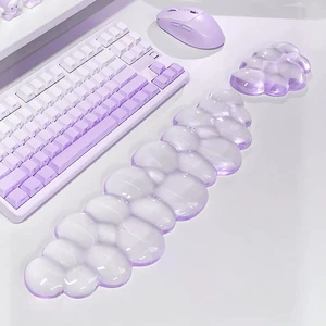 Mouse Pad with Wrist Rest, Soft Cloud Gel Keyboard Mouse Pad Set with Hand Wrist Support, Cute Non Slip Office Desk Accessories for Comfort/Pain Relief/Computer/Laptop (Purple Cloud) Mouse Pad with Wrist Rest, Soft Cloud Gel Keyboard Mouse Pad Set with Hand Wrist Support, Cute Non Slip Office Desk Accessories for Comfort/Pain Relief/Computer/Laptop (Purple Cloud)