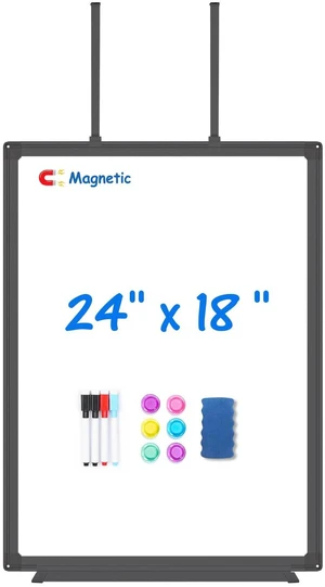 Black Magnetic Dry Erase Board for Door 24 x 18 in No-Drill Adjustable Long Arm Hook Mount, Portable Hanging Whiteboard For Home, Dorm, Office, Cubicle And Small Spaces Black Magnetic Dry Erase Board for Door 24 x 18 in No-Drill Adjustable Long Arm Hook Mount, Portable Hanging Whiteboard For Home, Dorm, Office, Cubicle And Small Spaces