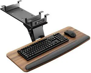 Keyboard Tray Height Adjustable, Swivel Tilt Computer Keyboard Drawer Under Desk, 25x9.13'' Sliding Keyboard & Mouse Platform with Mouse Pad for Typing, Walnut Keyboard Tray Height Adjustable, Swivel Tilt Computer Keyboard Drawer Under Desk, 25x9.13'' Sliding Keyboard & Mouse Platform with Mouse Pad for Typing, Walnut
