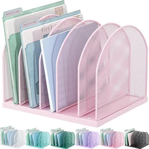 Desktop File Organizer with 5 Compartments Desk Organizer Paper Organizer for Desk Workspace Organizers for Office Supplies (Pink) Desktop File Organizer with 5 Compartments Desk Organizer Paper Organizer for Desk Workspace Organizers for Office Supplies (Pink)