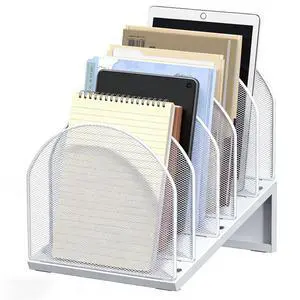 Desktop File Organizer with 5 Compartments Desk Organizer Paper Organizer for Desk Workspace Organizers for Office Supplies (White) Desktop File Organizer with 5 Compartments Desk Organizer Paper Organizer for Desk Workspace Organizers for Office Supplies (White)