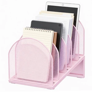 Desktop File Organizer with 5 Compartments Desk Organizer Paper Organizer for Desk Workspace Organizers for Office Supplies (Pink) Desktop File Organizer with 5 Compartments Desk Organizer Paper Organizer for Desk Workspace Organizers for Office Supplies (Pink)