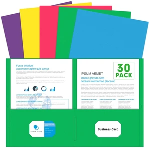 Two Pocket Folders, Paper Folders with Pockets, 30 Pack, 5 Colors 2 Pocket Folders Fit Letter Size Paper, Paper File Folder for School Office Home Business Two Pocket Folders, Paper Folders with Pockets, 30 Pack, 5 Colors 2 Pocket Folders Fit Letter Size Paper, Paper File Folder for School Office Home Business