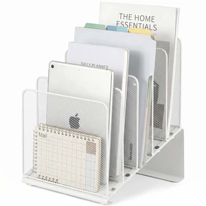 File Organizer for Desk, Desk Organizer with 5-Section Vertical File Rack, File Folder Organizer, Desk Accessories & Workspace Organizers(White) File Organizer for Desk, Desk Organizer with 5-Section Vertical File Rack, File Folder Organizer, Desk Accessories & Workspace Organizers(White)