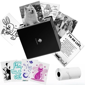 Sticker Printer, Bluetooth Thermal Mini Printer for DIY and Study M02 Mini Printer Sticker Maker, Sticker Printer Maker for Diaries/Photos, Portable Label Maker for Home/Travel, Black Sticker Printer, Bluetooth Thermal Mini Printer for DIY and Study M02 Mini Printer Sticker Maker, Sticker Printer Maker for Diaries/Photos, Portable Label Maker for Home/Travel, Black