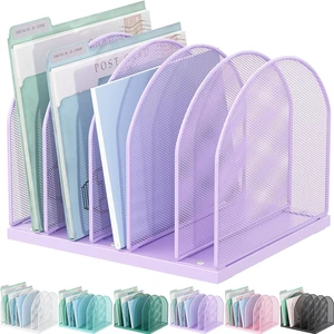 Desktop File Organizer with 5 Compartments Desk Organizer Paper Organizer for Desk Workspace Organizers for Office Supplies (Purple) Desktop File Organizer with 5 Compartments Desk Organizer Paper Organizer for Desk Workspace Organizers for Office Supplies (Purple)