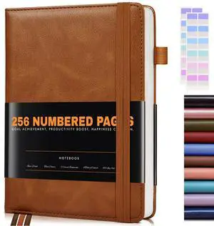 Lined Journal Notebook for Women Men, 256 Numbered Pages Hardcover Leather Journals for Writing, A5 Journaling Notebooks, College Ruled Journal for Business Work School 5.75" x 8.38" Light Brown Lined Journal Notebook for Women Men, 256 Numbered Pages Hardcover Leather Journals for Writing, A5 Journaling Notebooks, College Ruled Journal for Business Work School 5.75" x 8.38" Light Brown