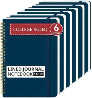 6 Pack Lined Notebooks for Work Hardcover Spiral Journal for Office Navy, 5.7" x 7.9" Spiral Journals for Writing, Bulk Work Notebooks, Note taking and School Supplies, 140 Pages 6 Pack Lined Notebooks for Work Hardcover Spiral Journal for Office Navy, 5.7" x 7.9" Spiral Journals for Writing, Bulk Work Notebooks, Note taking and School Supplies, 140 Pages
