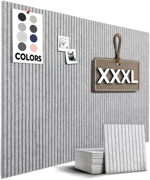 Office Cork Board, 59"x36" | 15 Pack | Felt Tiles for Wall, Tac Board, Large Felt Board, Wall Protector for Dart Board, (Gray Marble Slats) Office Cork Board, 59"x36" | 15 Pack | Felt Tiles for Wall, Tac Board, Large Felt Board, Wall Protector for Dart Board, (Gray Marble Slats)