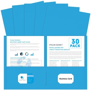 Two Pocket Folders, Paper Folders with Pockets, 30 Pack, LightBlue 2 Pocket Folders Fit Letter Size Paper, Paper File Folder for School Office Home Business Two Pocket Folders, Paper Folders with Pockets, 30 Pack, LightBlue 2 Pocket Folders Fit Letter Size Paper, Paper File Folder for School Office Home Business
