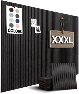 Large Bulletin Board, Tack Board, 59"x36" | 15 Pack | Wall Pin Board, Cork Board Alternative for Walls, Tablero de Corcho para Pared, Cord Board for Wall (Black Slats) Large Bulletin Board, Tack Board, 59"x36" | 15 Pack | Wall Pin Board, Cork Board Alternative for Walls, Tablero de Corcho para Pared, Cord Board for Wall (Black Slats)