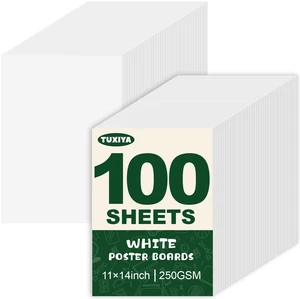 100 Pack White Poster Board,11" x 14" White Poster Paper Bulk 250GSM/92LB Heavy-Weight Blank Poster Board for Arts,Craft,Projects Presentations,Drawing Scrapbooking 100 Pack White Poster Board,11" x 14" White Poster Paper Bulk 250GSM/92LB Heavy-Weight Blank Poster Board for Arts,Craft,Projects Presentations,Drawing Scrapbooking