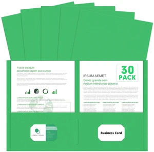Two Pocket Folders, Paper Folders with Pockets, 30 Pack, Green 2 Pocket Folders Fit Letter Size Paper, Paper File Folder for School Office Home Business Two Pocket Folders, Paper Folders with Pockets, 30 Pack, Green 2 Pocket Folders Fit Letter Size Paper, Paper File Folder for School Office Home Business