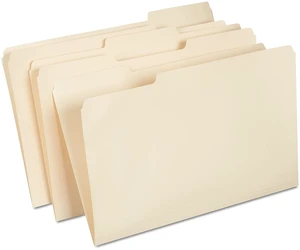 File Folders, Legal Size, 1/3-Cut Tabs, Manila, 200/Carton Durable paper stock for everyday legal-size document organization File Folders, Legal Size, 1/3-Cut Tabs, Manila, 200/Carton Durable paper stock for everyday legal-size document organization
