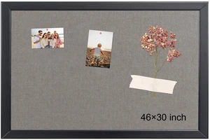 Bulletin Board 46x30 Inch, Large Cork Board with Grey Fabric and Pine Wood Frame, Cork Boards for Walls, Wall Mounted Fabric Notice Board for Home Office School, Vision Board and Message Organizer Bulletin Board 46x30 Inch, Large Cork Board with Grey Fabric and Pine Wood Frame, Cork Boards for Walls, Wall Mounted Fabric Notice Board for Home Office School, Vision Board and Message Organizer