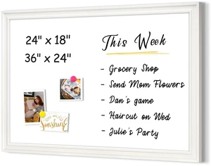 Dry Erase Board, 24" x 18" Magnetic Whiteboard, White Wood Framed Decorative White Board, Wall-Mounted Notice Board, For School, Office, Home, 8 Magnets 4 Markers 1 Eraser Dry Erase Board, 24" x 18" Magnetic Whiteboard, White Wood Framed Decorative White Board, Wall-Mounted Notice Board, For School, Office, Home, 8 Magnets 4 Markers 1 Eraser