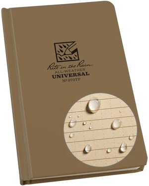 Weatherproof Hard Cover Notebook, 4.75" x 7.5", Tan Cover, Universal Pattern (No. 970TF) Weatherproof Hard Cover Notebook, 4.75" x 7.5", Tan Cover, Universal Pattern (No. 970TF)