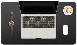 Genuine Leather Desk Mat, 23.6"x13.8" Office Desk Pad, Thick Desk Pad Mat with Stitched Line, Non-Slip Desk Mat with Rubber Base (Black, 23.6"x13.8") Genuine Leather Desk Mat, 23.6"x13.8" Office Desk Pad, Thick Desk Pad Mat with Stitched Line, Non-Slip Desk Mat with Rubber Base (Black, 23.6"x13.8")