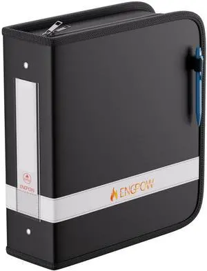 3 Ring Binder,Fireproof 3 Inch D Ring Binder with Zipper,Holds 750 Sheets,Non-Stick,PVC-Free,Compatible with Clear Sheet Protectors,Portable School Office Home Safe Storage for Paper,Black 3 Ring Binder,Fireproof 3 Inch D Ring Binder with Zipper,Holds 750 Sheets,Non-Stick,PVC-Free,Compatible with Clear Sheet Protectors,Portable School Office Home Safe Storage for Paper,Black