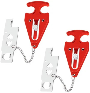 Portable Door Lock for Travel, No-Drill Hotel Security Lock -2 Pack Extra Privacy Protection, Durable Stainless Steel Build, Dual-Slot Door Compatibility, Emergency Quick Release Portable Door Lock for Travel, No-Drill Hotel Security Lock -2 Pack Extra Privacy Protection, Durable Stainless Steel Build, Dual-Slot Door Compatibility, Emergency Quick Release